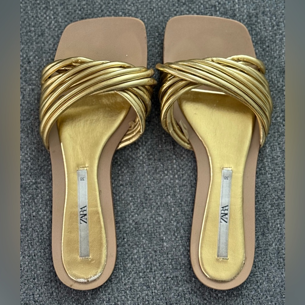 Zara Metallic Gold Women's Sandals